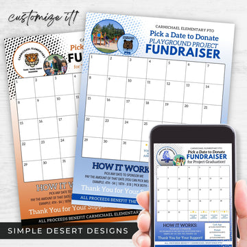 customizable calendar fundraiser template for school pto pta groups